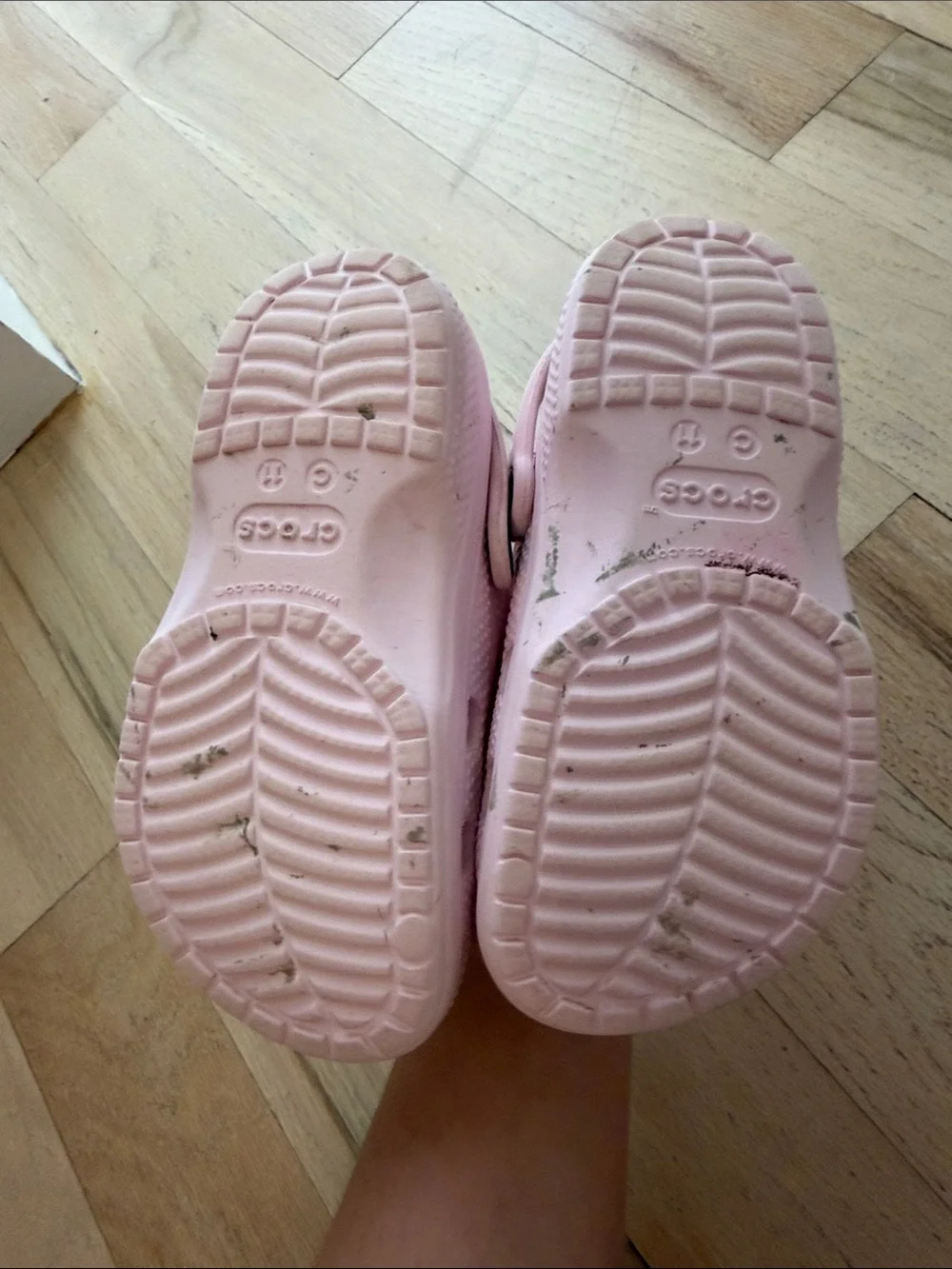 CROCS Kids Light Pink Slip-On Clogs with Flower and Pearl Charms